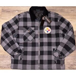 NWT Women's Pittsburgh Steelers The Wild Collective Flannel Jacket - Large